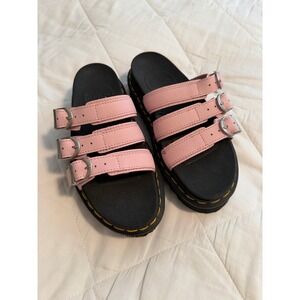 Dr. Martens Blaire Slide Pink Leather Platform Sandals Kids Size 5 US 3 UK 36 EU